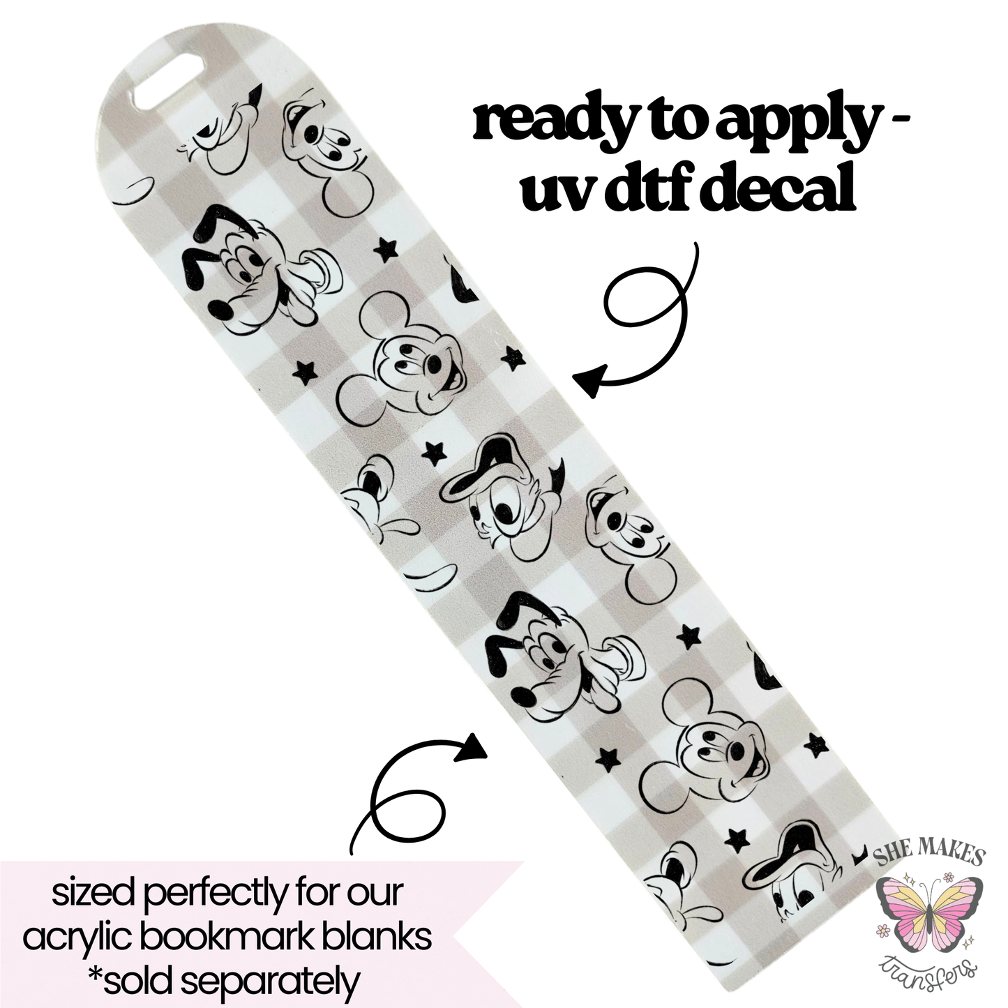 Smiley Friends- bookmark uv dtf