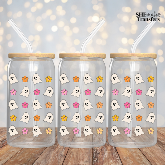 Ghosts and flowers cup wrap