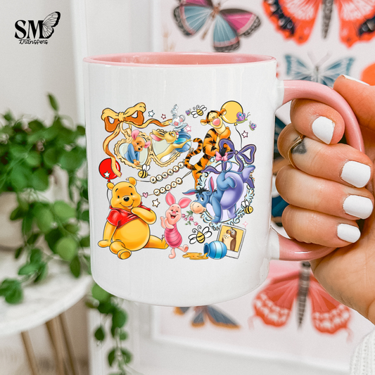 Yellow Bear, Friends, Yellow Bow- cup decal