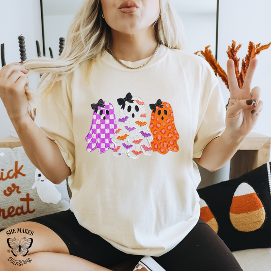 3 Patterned Painted Ghosts