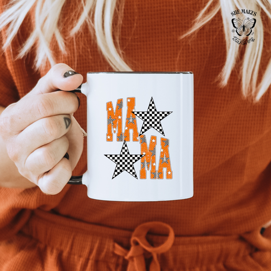 Checkered Stars Mama - cup decal