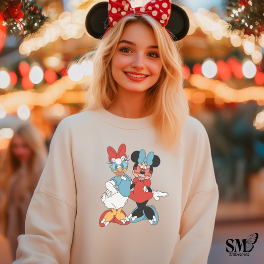 Girl Mouse Red Dress & Duck Blue Shirt