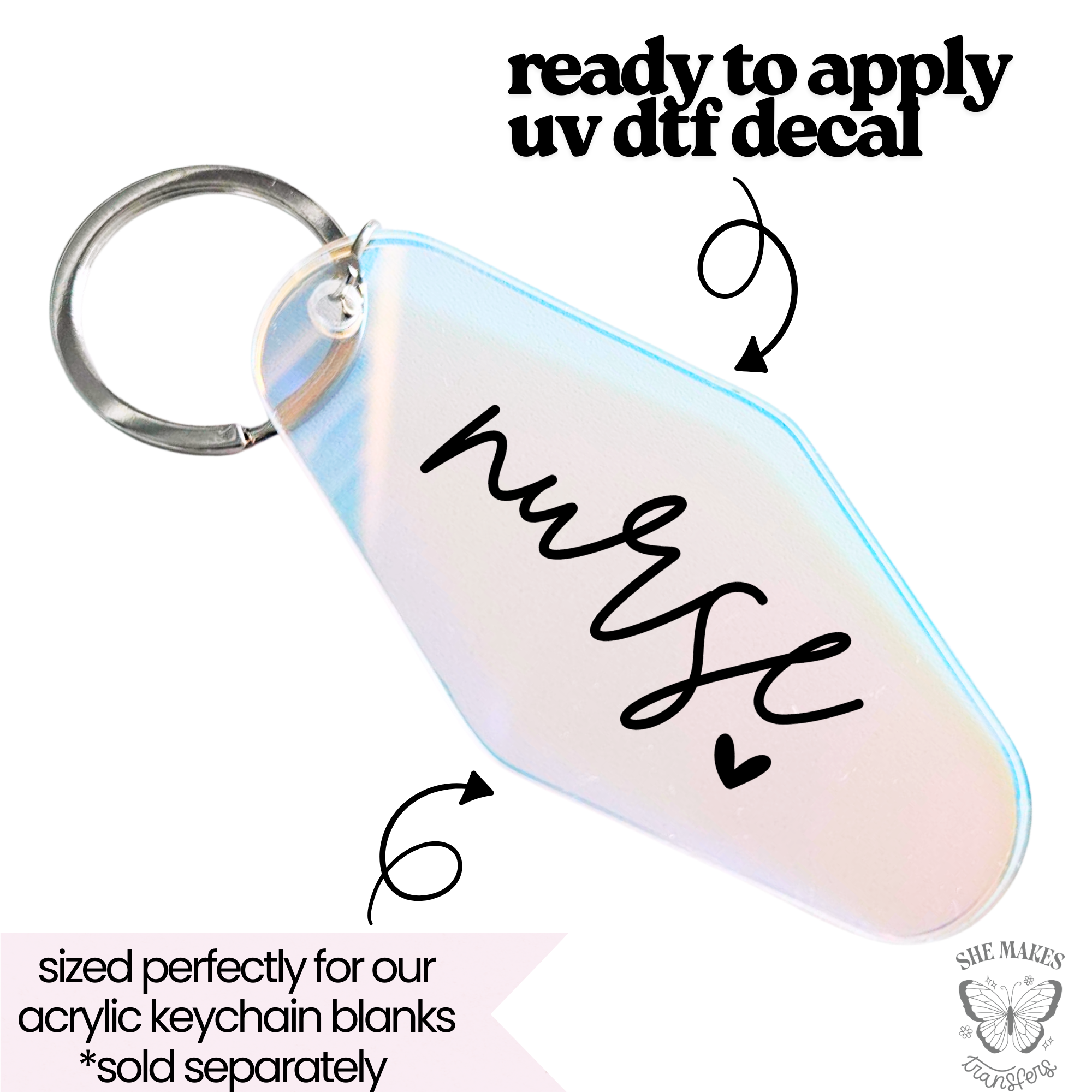 Nurse Minimalist - keychain uv dtf