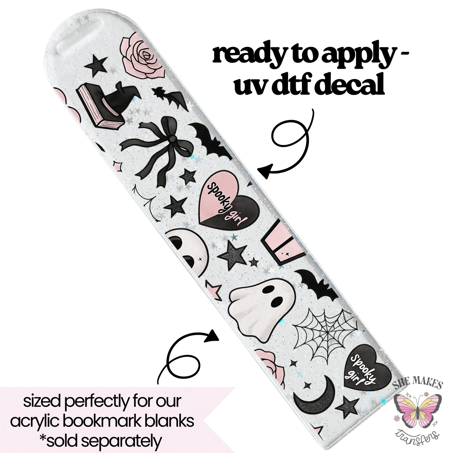 Spooky Girl - bookmark uv dtf