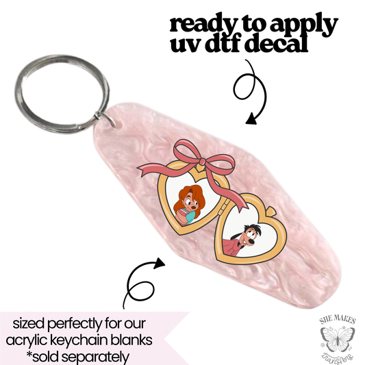Cartoon Dogs In Locket - keychain uv dtf