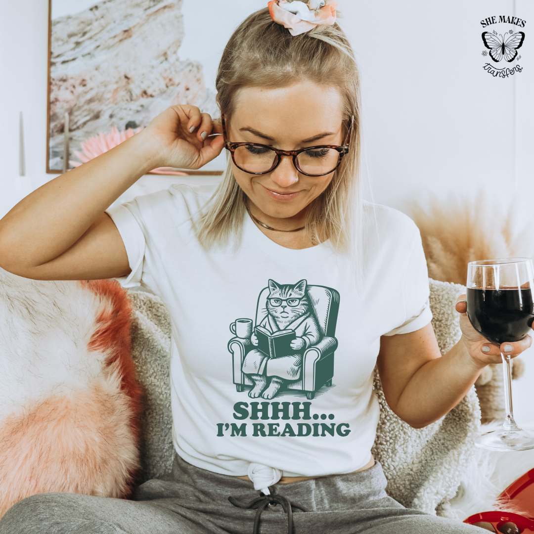 Shhh I'm Reading Cat