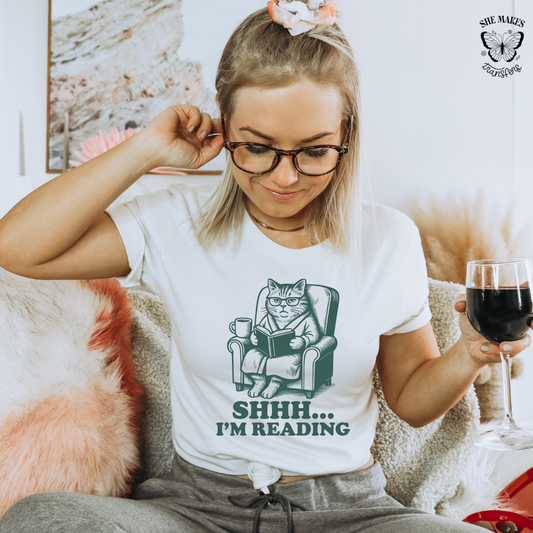 Shhh I'm Reading Cat
