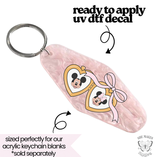 Girl & Boy Mouse Locket - keychain uv dtf