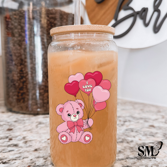 I Love You Bear-uv cup decal