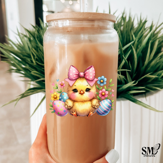 Chick Pink Bow- cup decal