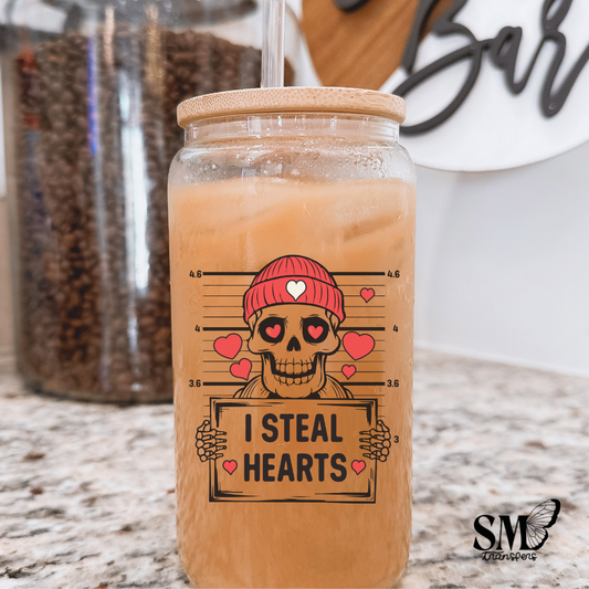 I Steal Hearts skeleton-uv cup decal