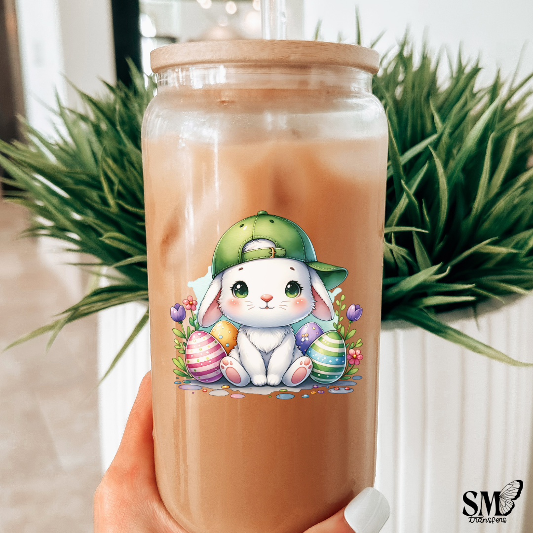 Bunny Green Hat- cup decal