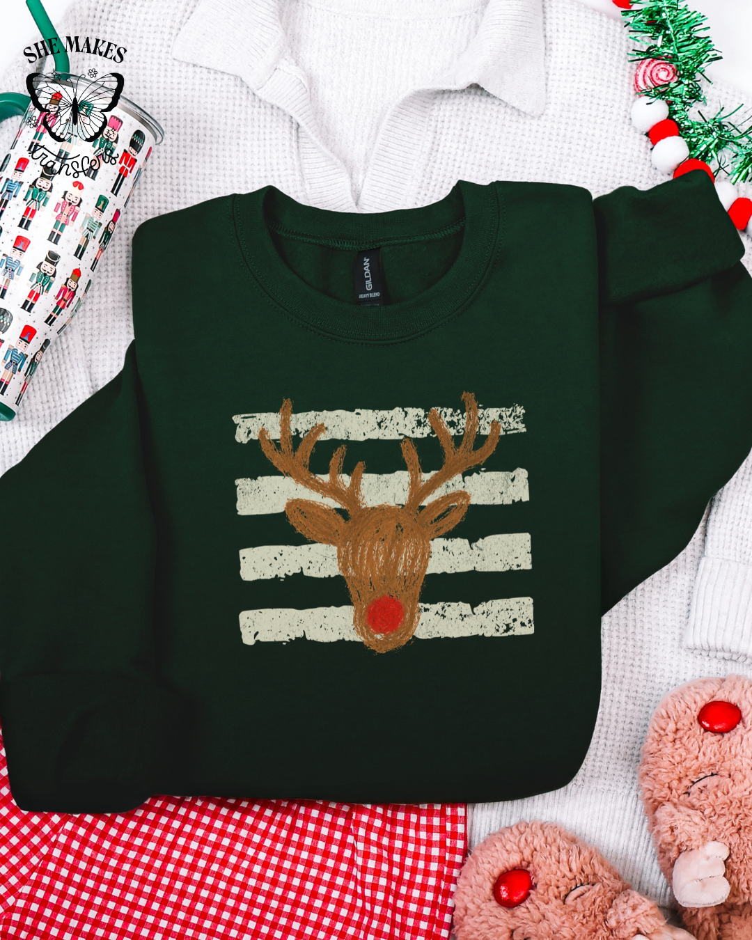 Yellow Reindeer Stripes