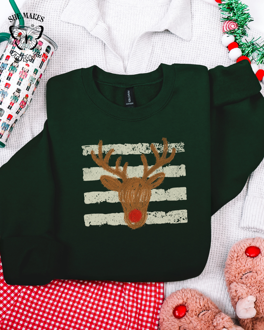 Yellow Reindeer Stripes