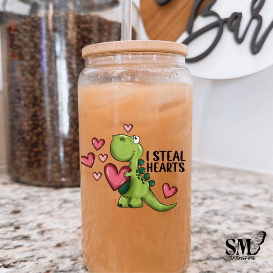 I STEAL HEARTS dino-uv cup decal
