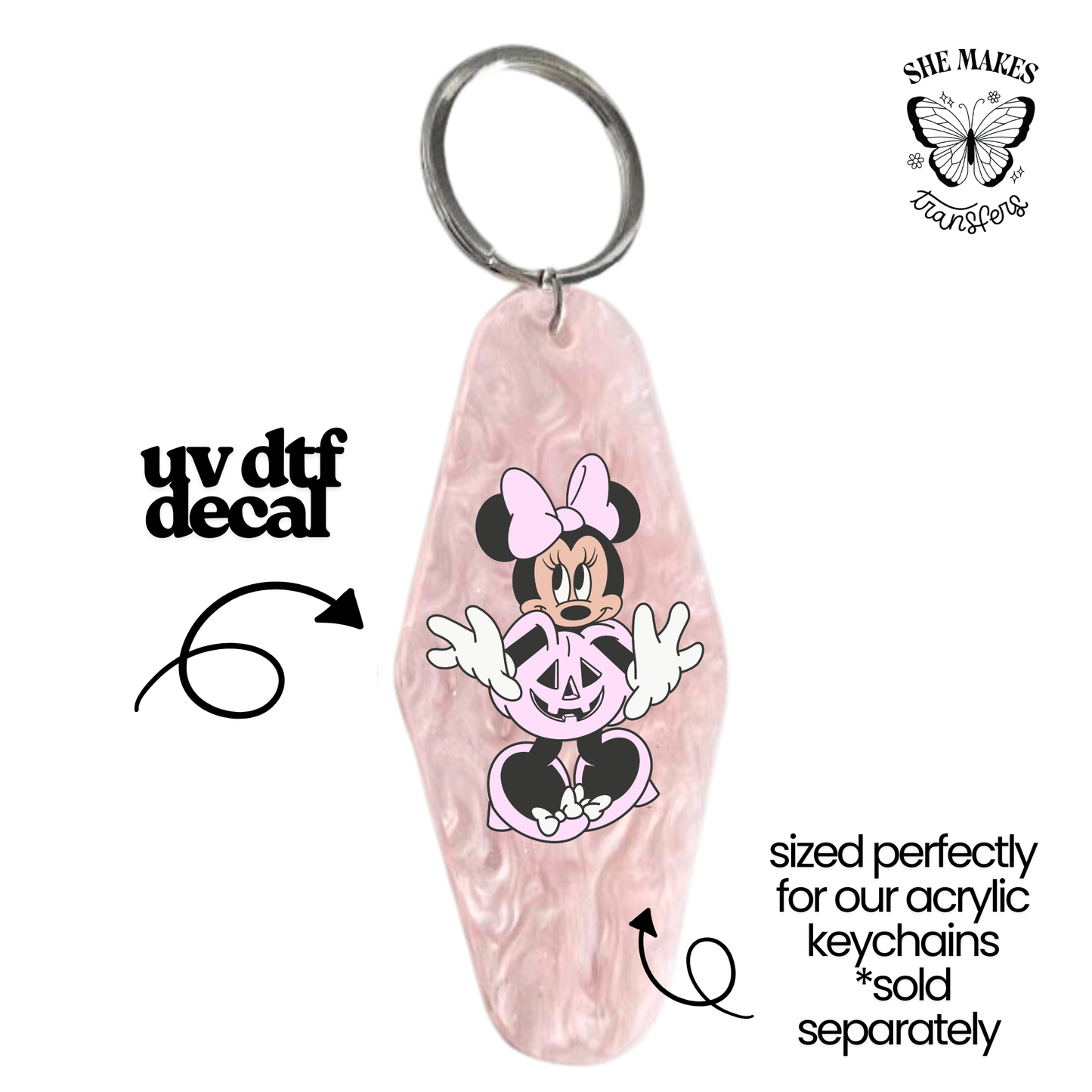 Pink Pumpkin - keychain uv dtf