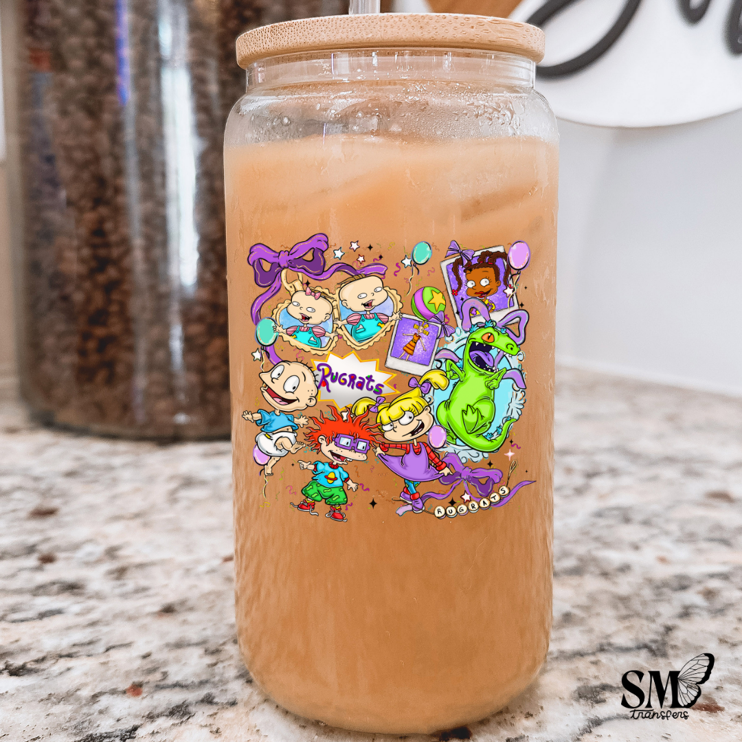 Little Friends Purple Bows- Cup Decal