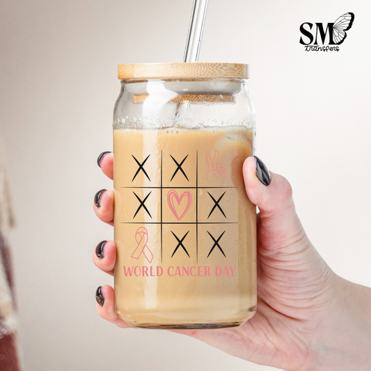 tic tac toe world cancer day-uv cup decal