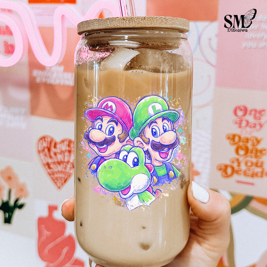 Red Hat Moustache, Green Guy & Dino- cup decal