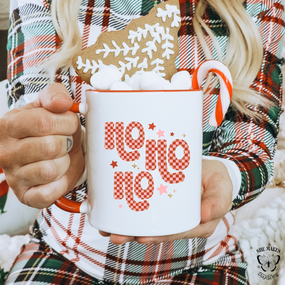 Checkered Ho Ho Ho -  cup decal