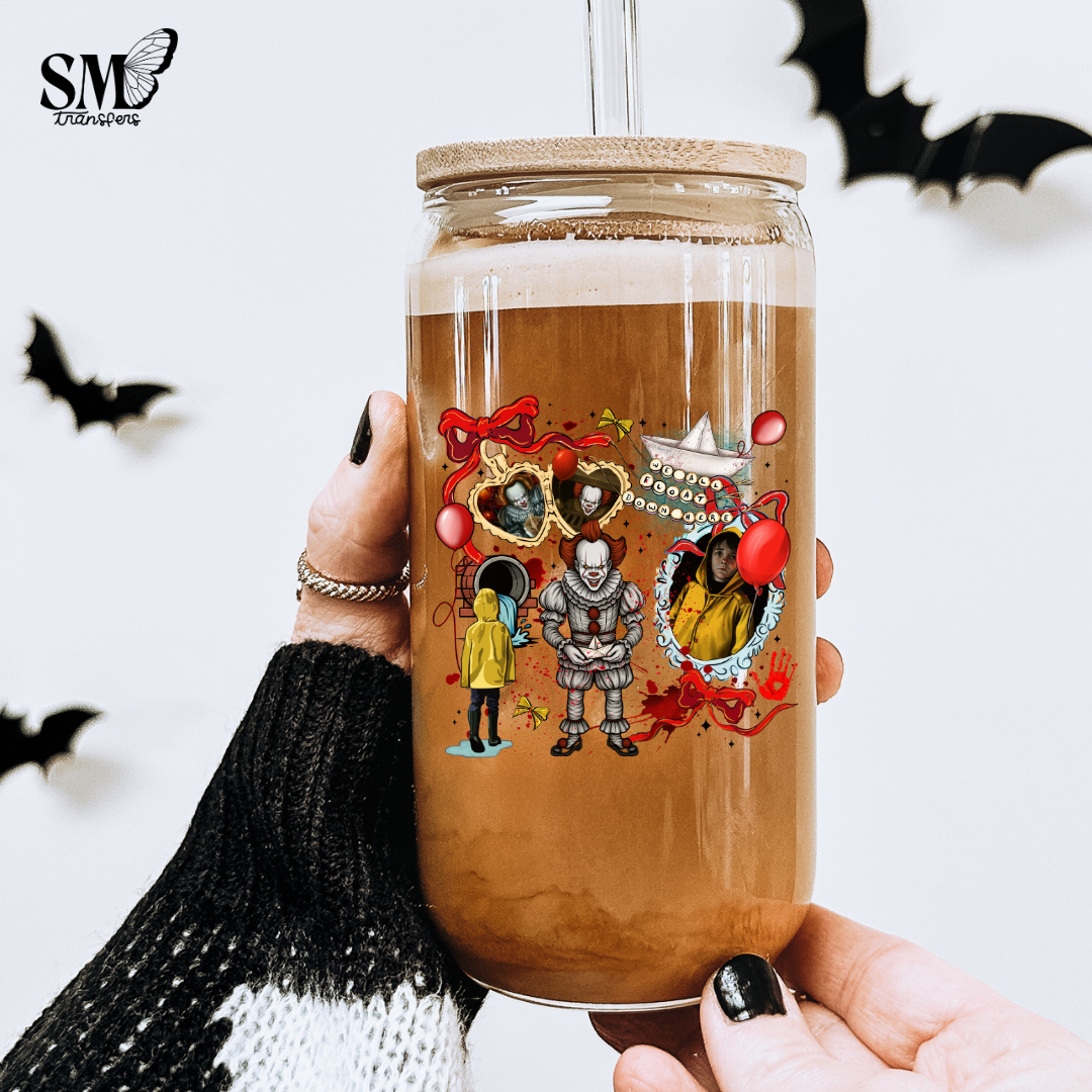 Slasher Clown Red Bows- Cup Decal