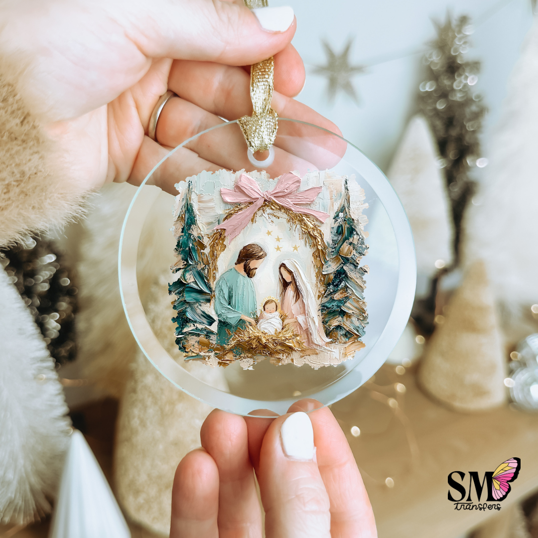 Nativity Christmas Painting - Ornament Decal