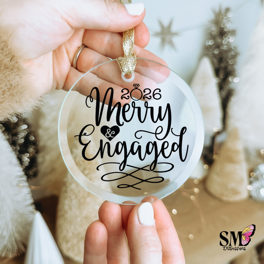 2026 Merry & Engaged - Ornament Decal