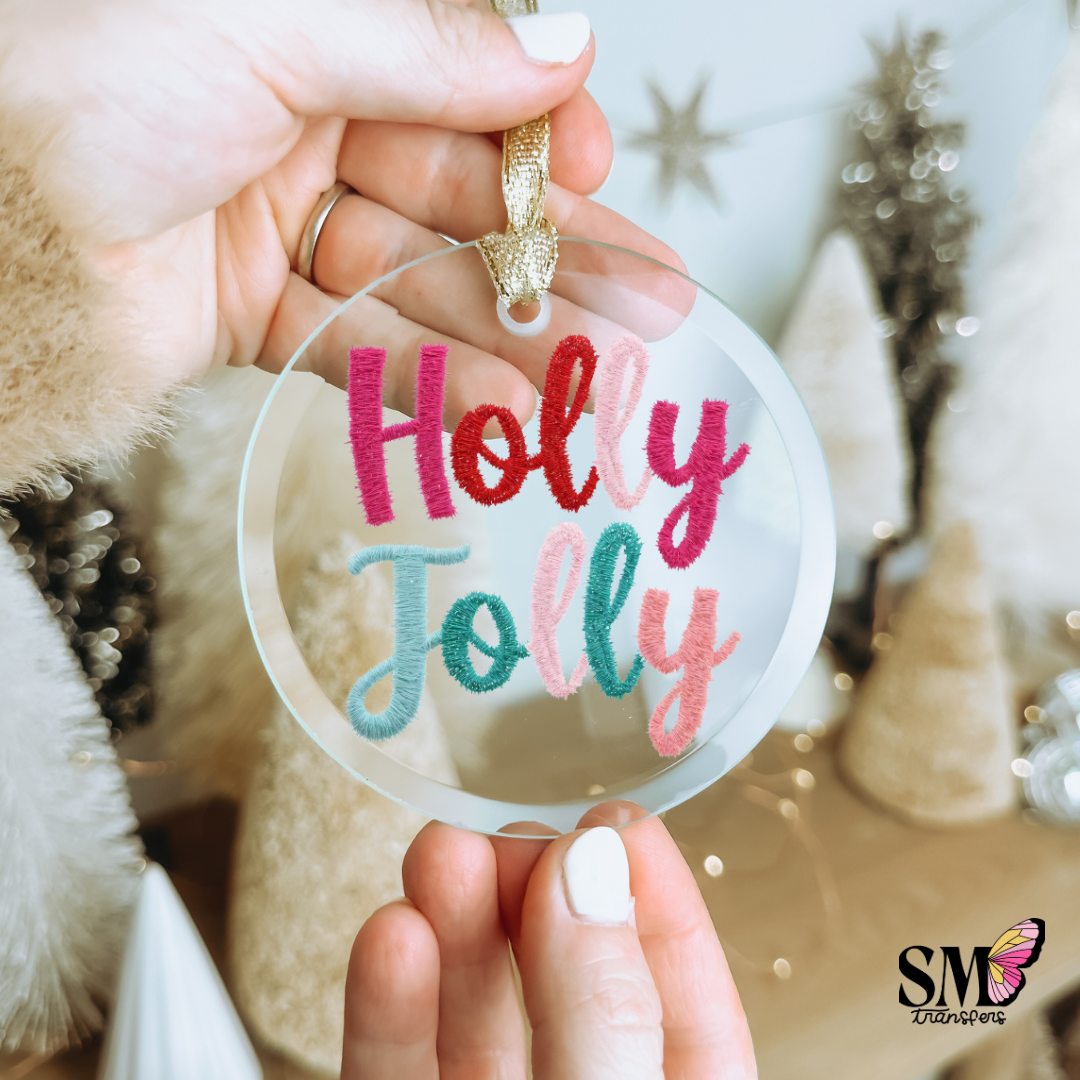 Holly Jolly Fuzzy - Ornament Decal
