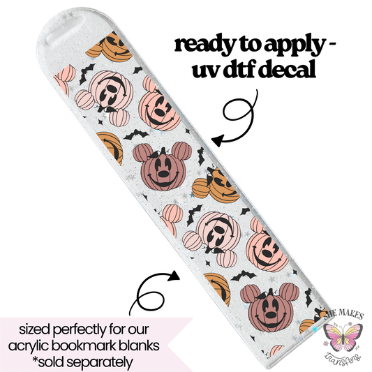 Pumpkin Ears & Bats - bookmark uv dtf