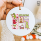 Pink Merry Christmas Stamps - Ornament Decal