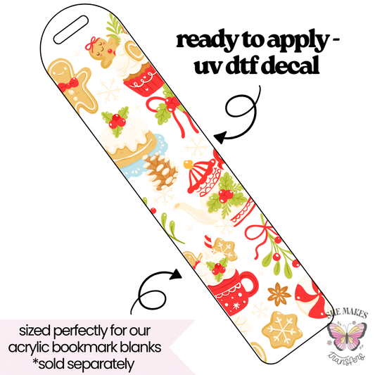 Gingerbread and Hot Cocoa - bookmark uv dtf