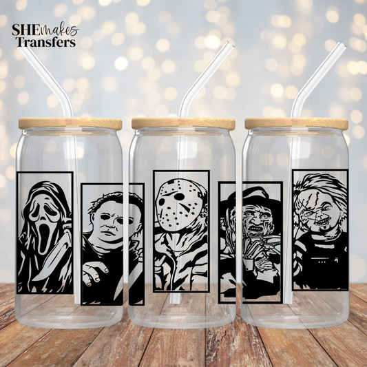 Famous horror movie characters cup wrap