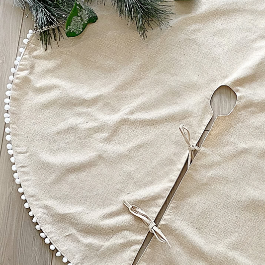 Farmhouse Pom Pom Tree Skirt - BLANK