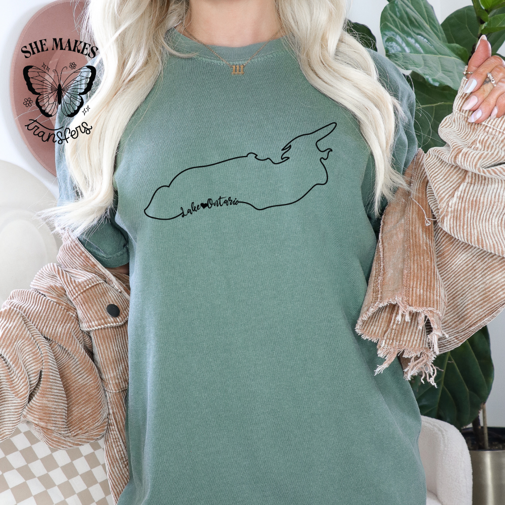 Heart Outline Lake - Ready To Press DTF Transfer