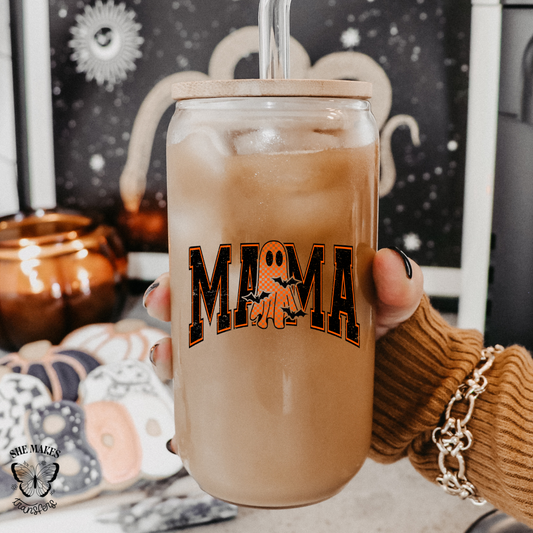Orange Ghost Mama - cup decal