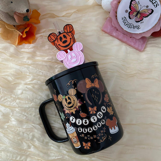 Orange Pumpkin Mouse - 3D Straw Topper