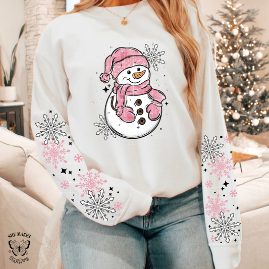 Pink Snowman- with sleeves