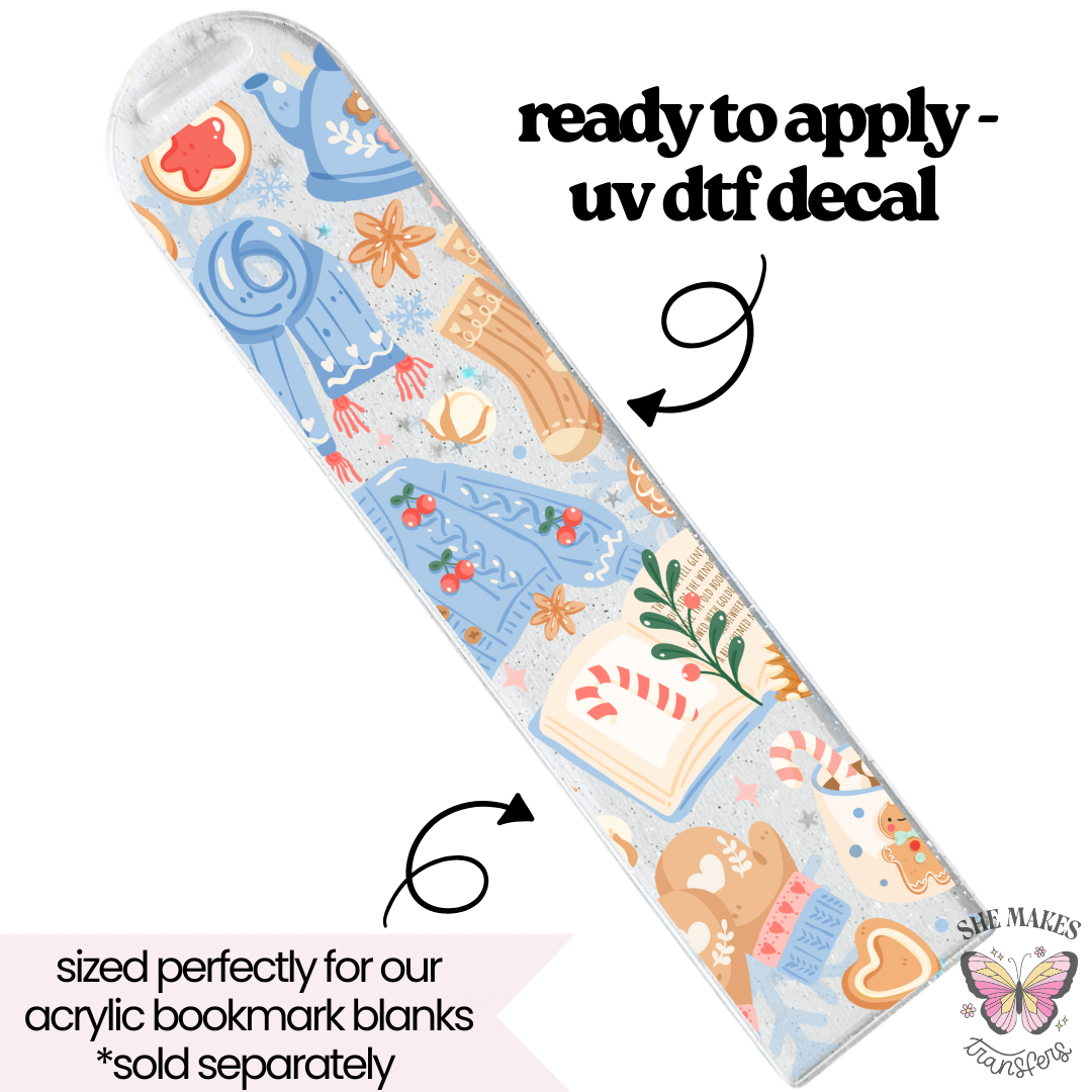 Blue Christmas Stories - bookmark uv dtf