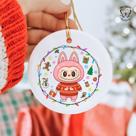 Holiday Lights Bunny - Ornament Decal