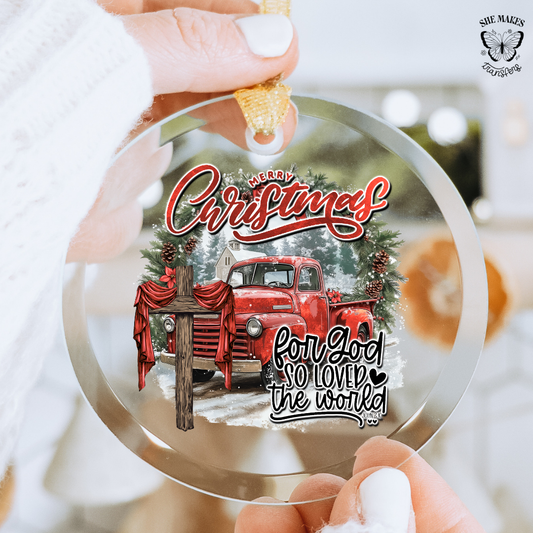 For God So Loved The World - Ornament Decal