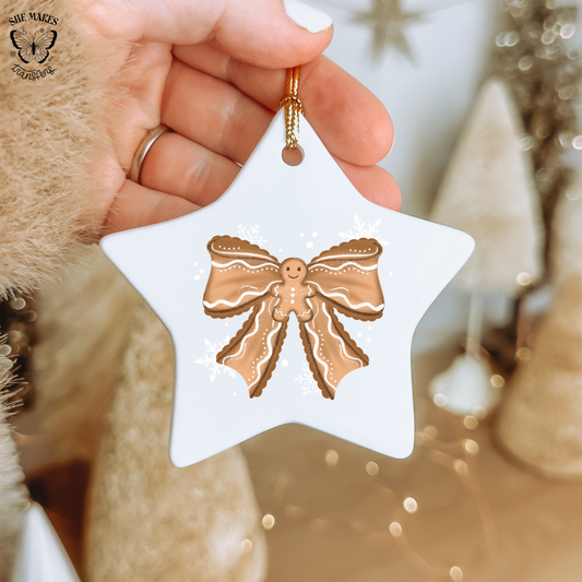 Gingerbread Bow- Ornament Decal