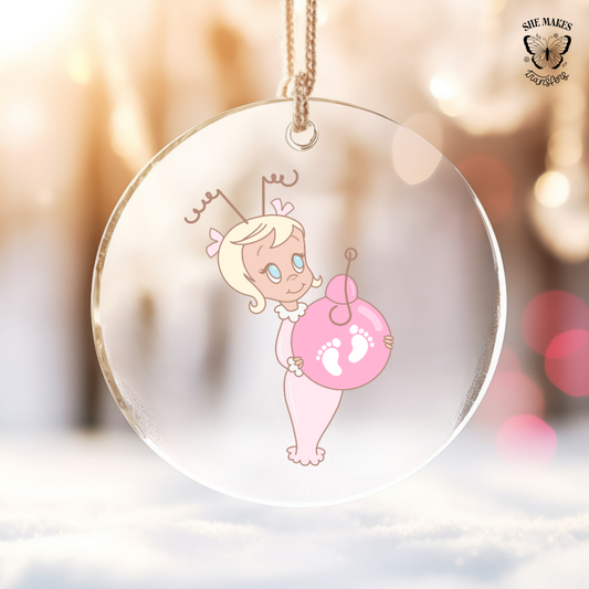 Pink Christmas Cutie - Ornament Decal