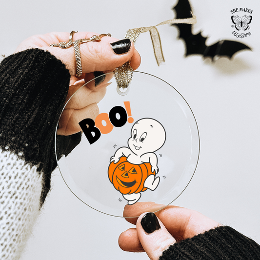 Boo Pumpkin Ghost - Ornament Decal