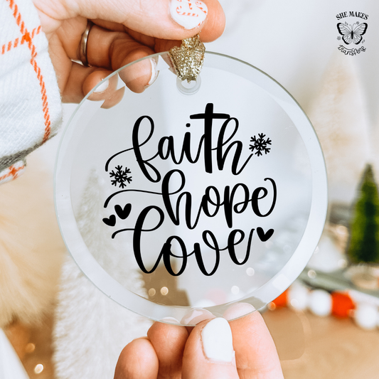 Faith Hope Love - Ornament Decal