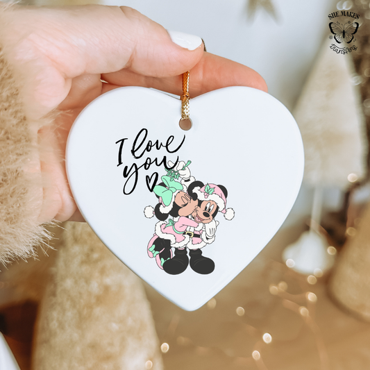I Love You Mouse Couple - Ornament Decal
