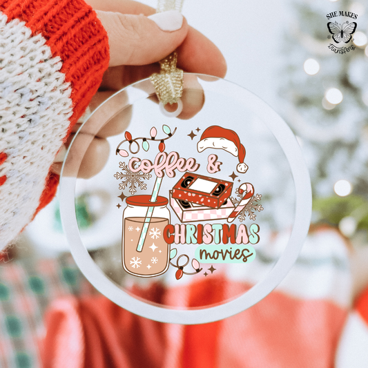 Coffee And Christmas Movies - Ornament Decal