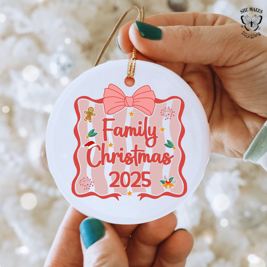 Family Christmas Frame - Ornament Decal