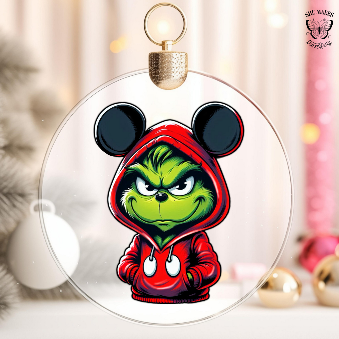 Green Guy in Mouse-Ear Hoodie - Ornament Decal