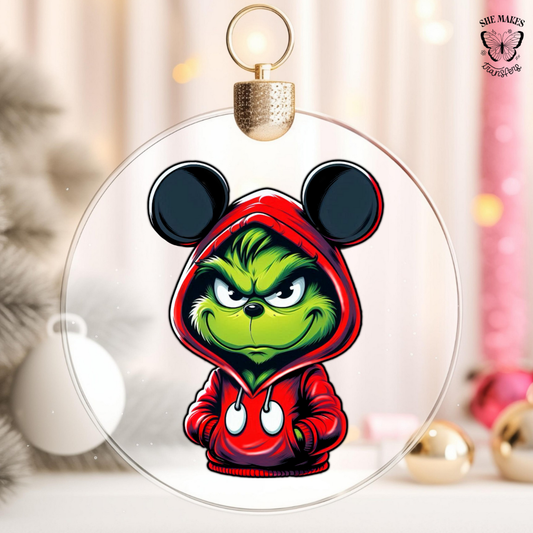 Green Guy in Mouse-Ear Hoodie - Ornament Decal