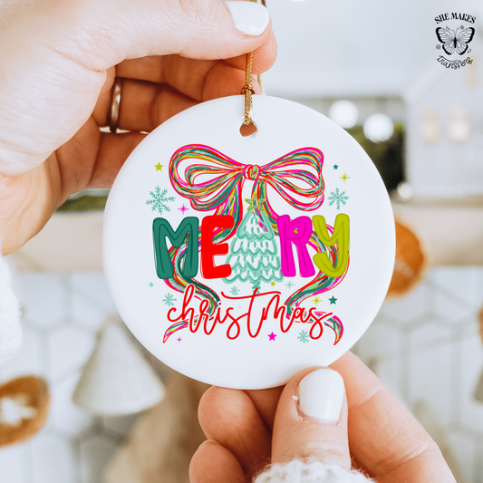 Retro Bright Merry - Ornament Decal